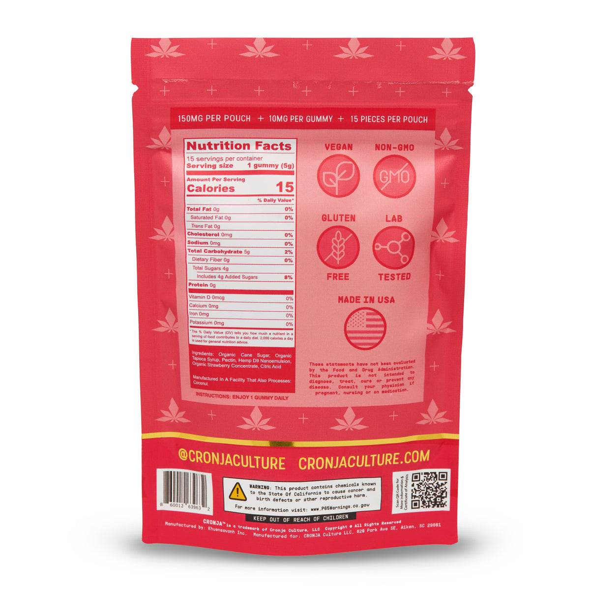 Melted Strawberries THC Gummies 150mg